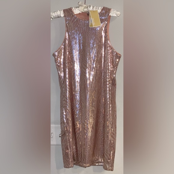 NWT Michael Kors Zebra Sequin Bodycon Dress size Medium - Picture 1 of 12
